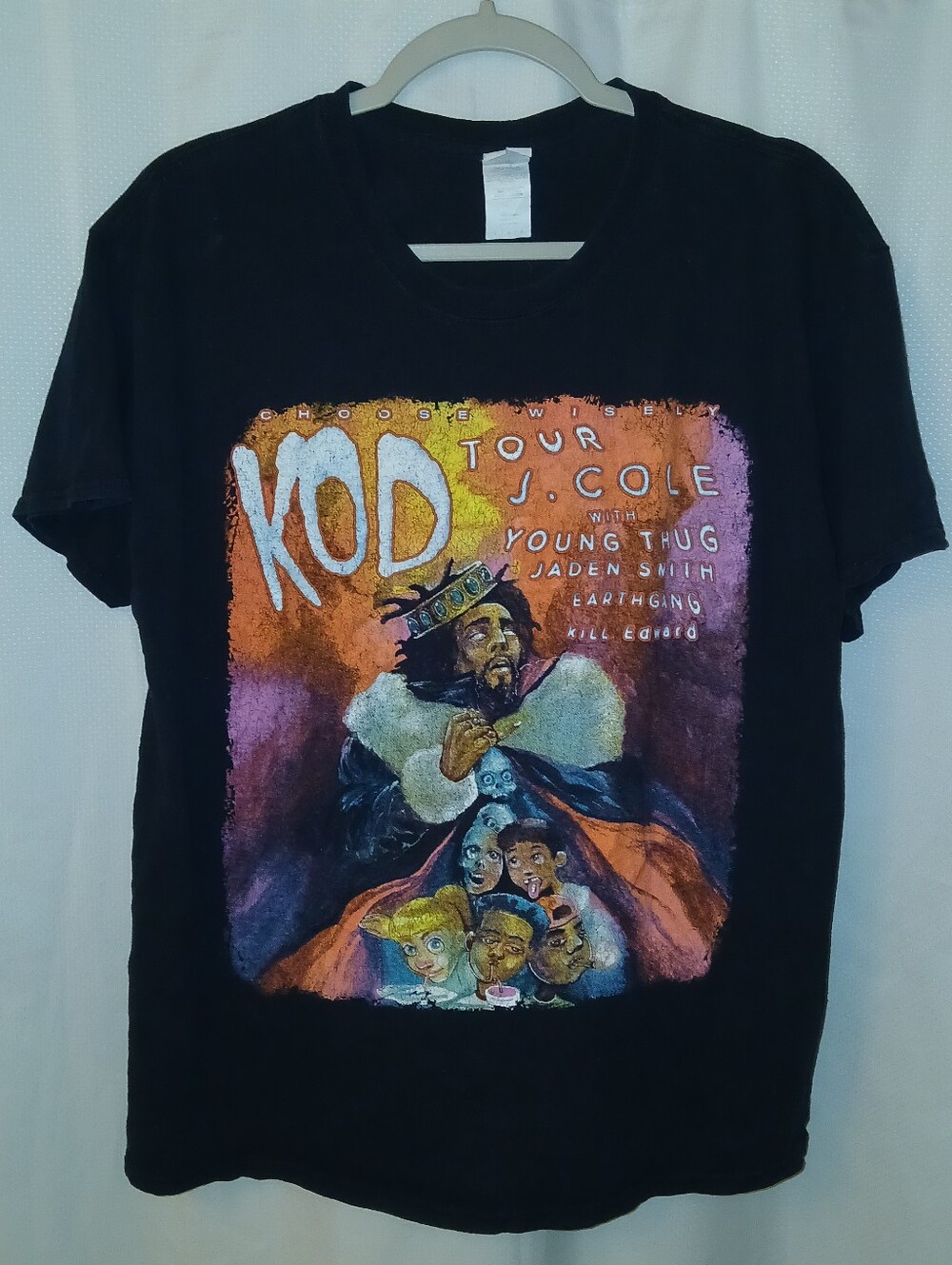 J. Cole KOD Tour 2018 Black Band T-Shirt w/ "Choose Wisely" Graphic, Size XL Uni
